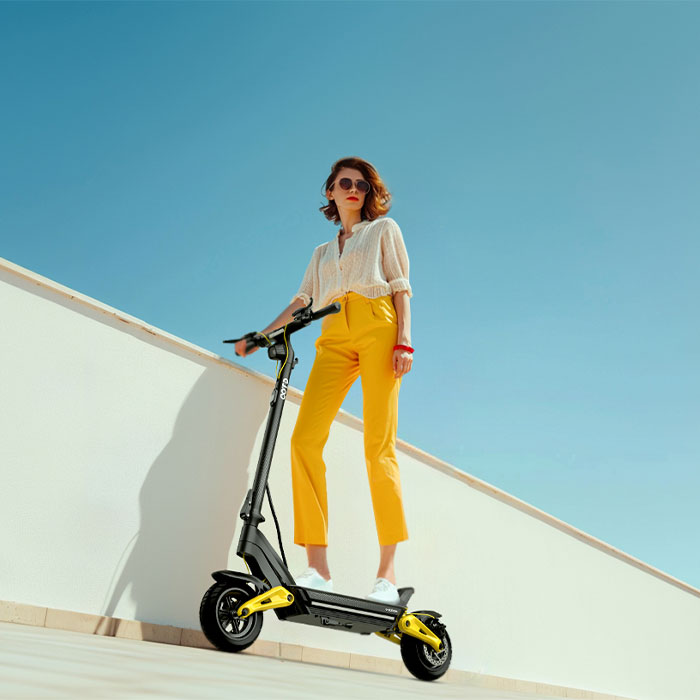 Folding Electric Scooter - EU 재고 C형 댐핑 듀얼 서스펜션