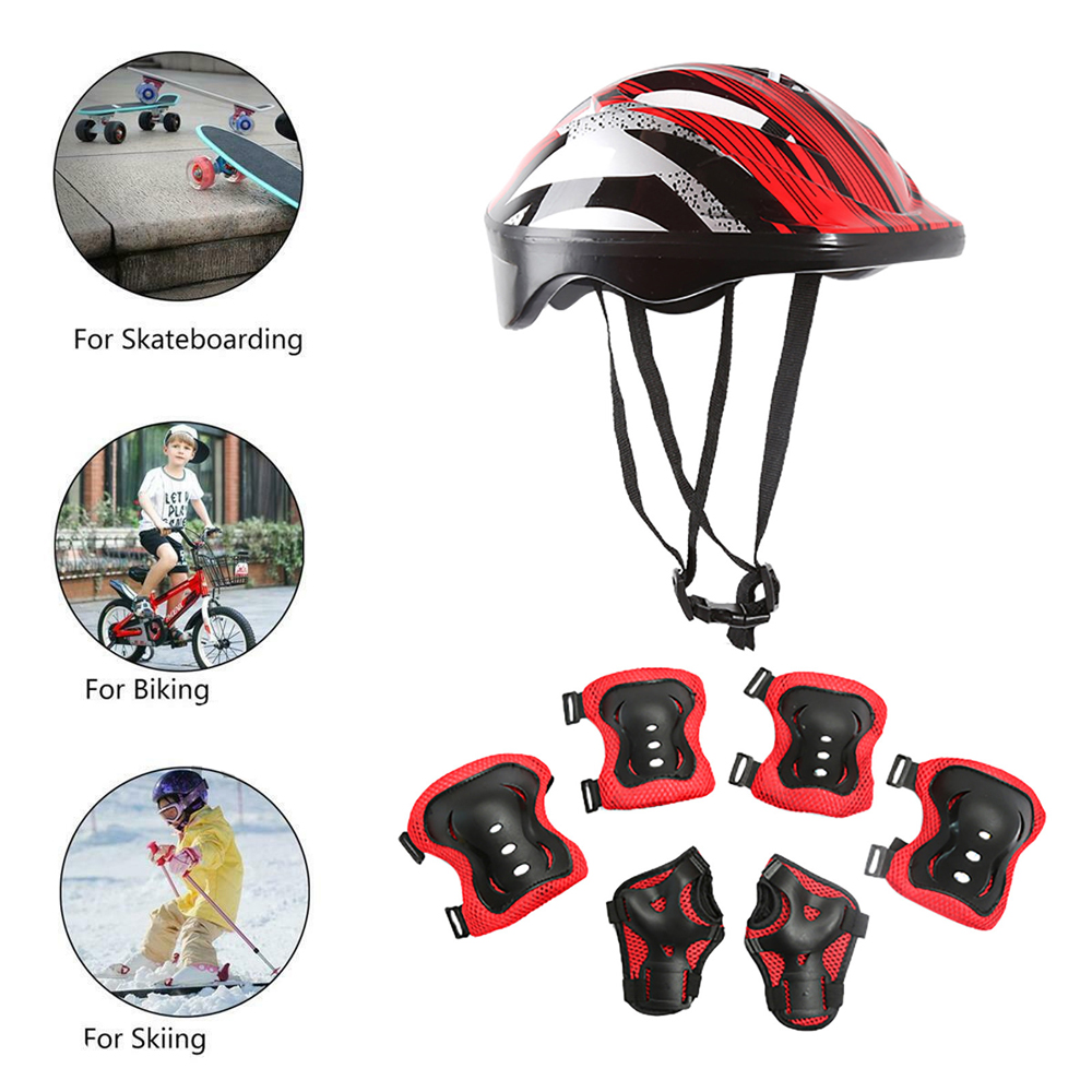 7 개/대 롤러 스케이트 어린이 안전 헬멧 무릎 팔꿈치 - Scooter Helmet Set 리뷰 및 가격